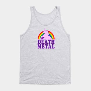 Funny Death Metal Unicorn Rainbow Tank Top